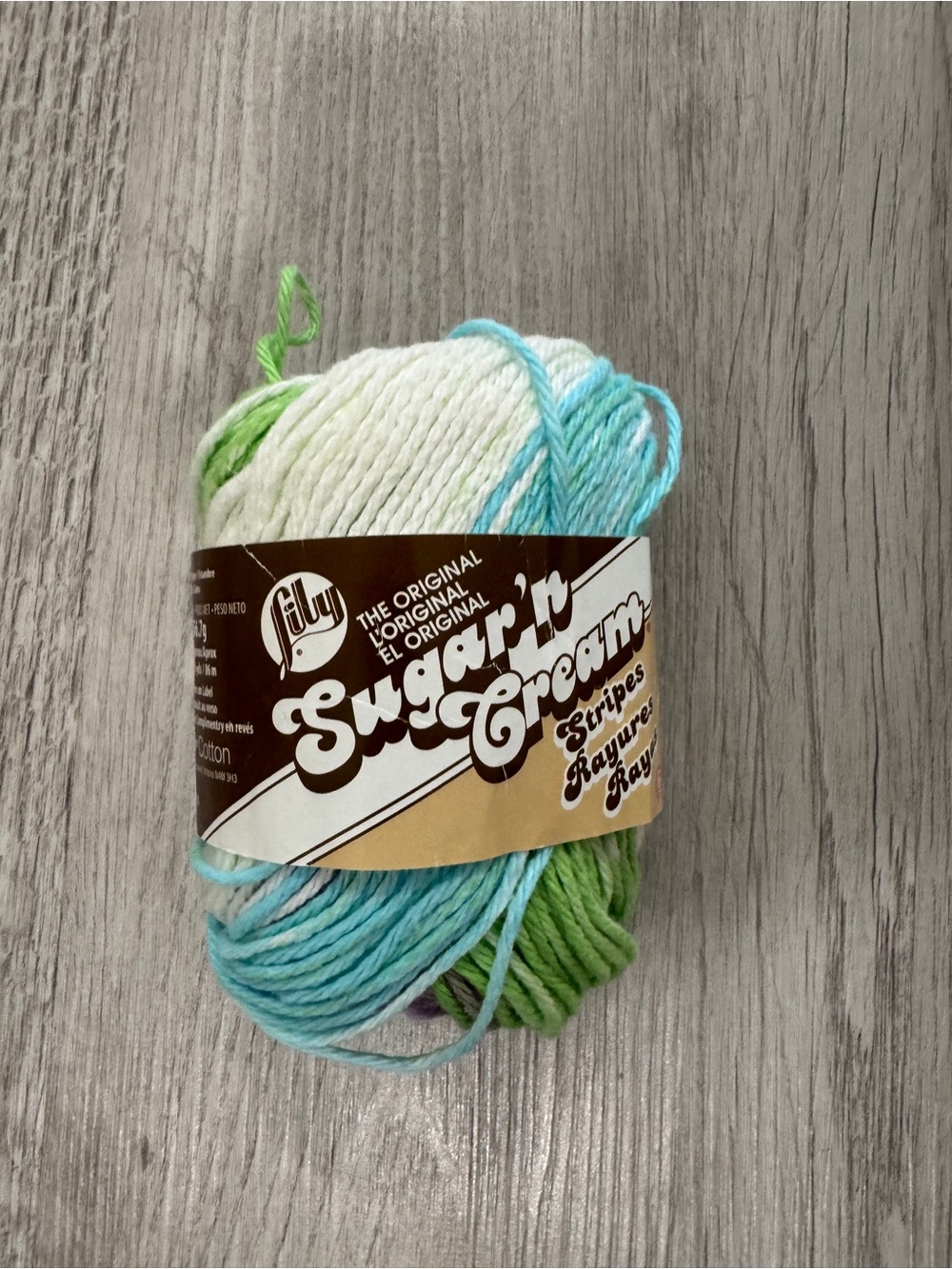 Sugar’n Cream Stripes yarn skein 95 yds / 2 oz